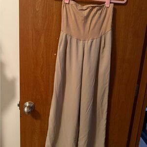 SHEIN Tan Wide-Leg Jumpsuit